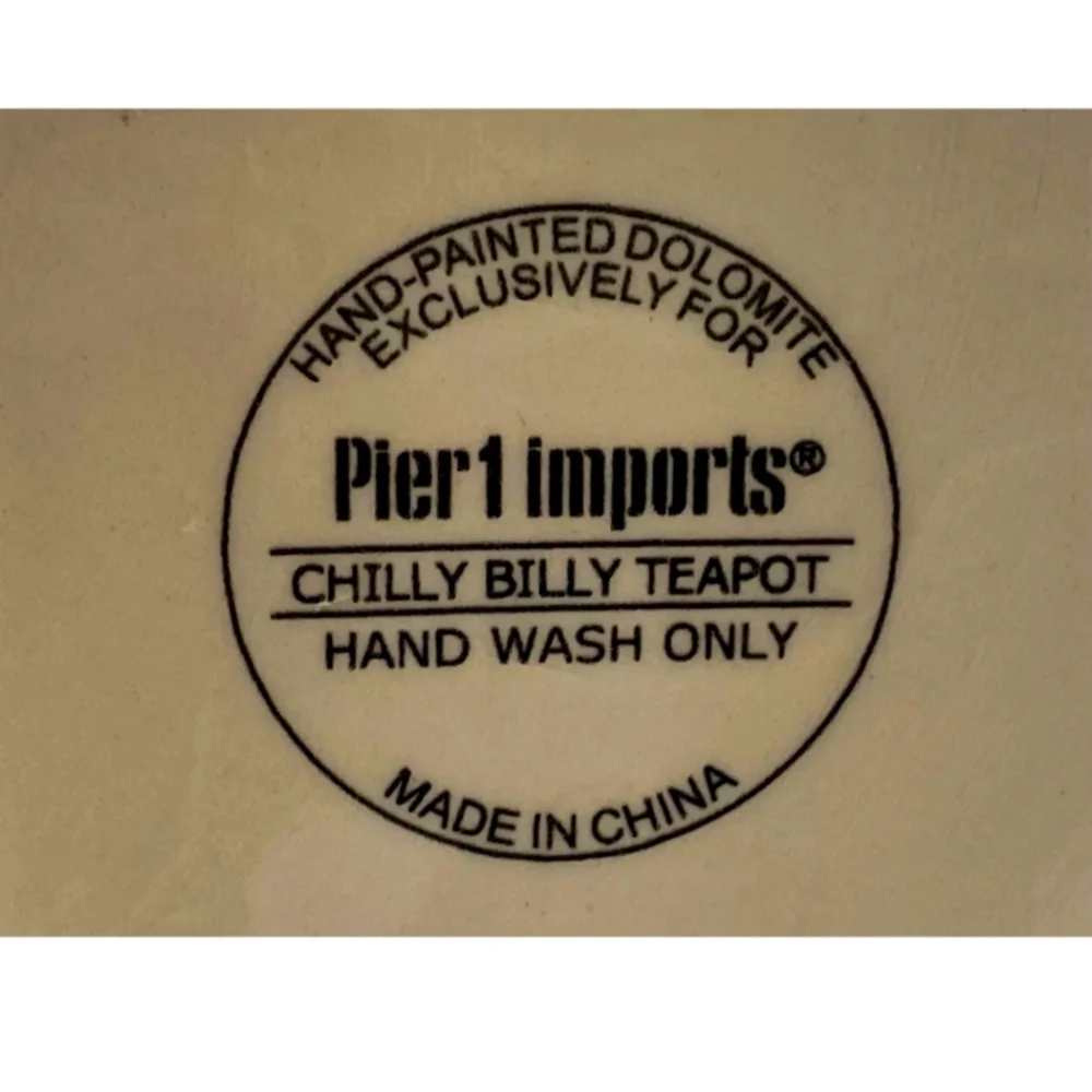 Vintage Pier 1 Imports:Hand painted Chilly Billy Teapot
